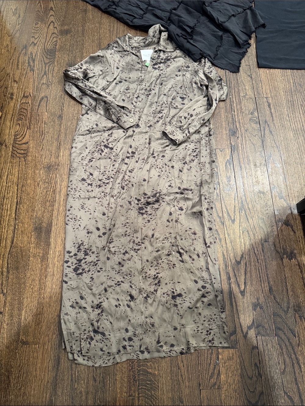 Long Taupe  Shirt Dress